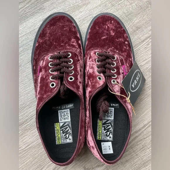 Vans x Alex Knost x Lee-Ann Curren Sneakers Burgundy Red Velvet Suede - Picture 13 of 14